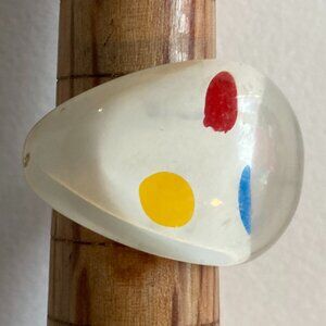 Handpainted Y2K Art Ring, chunky acrylic art to wear ring